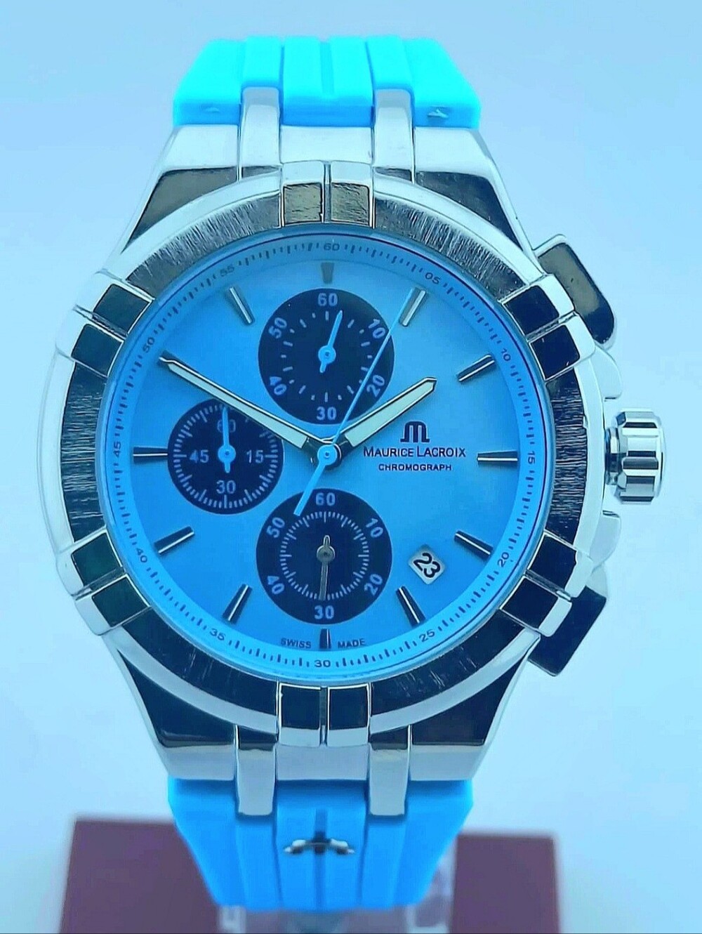 Maurice Lacroix Blue Chronograph Quartz Watch Refurbished